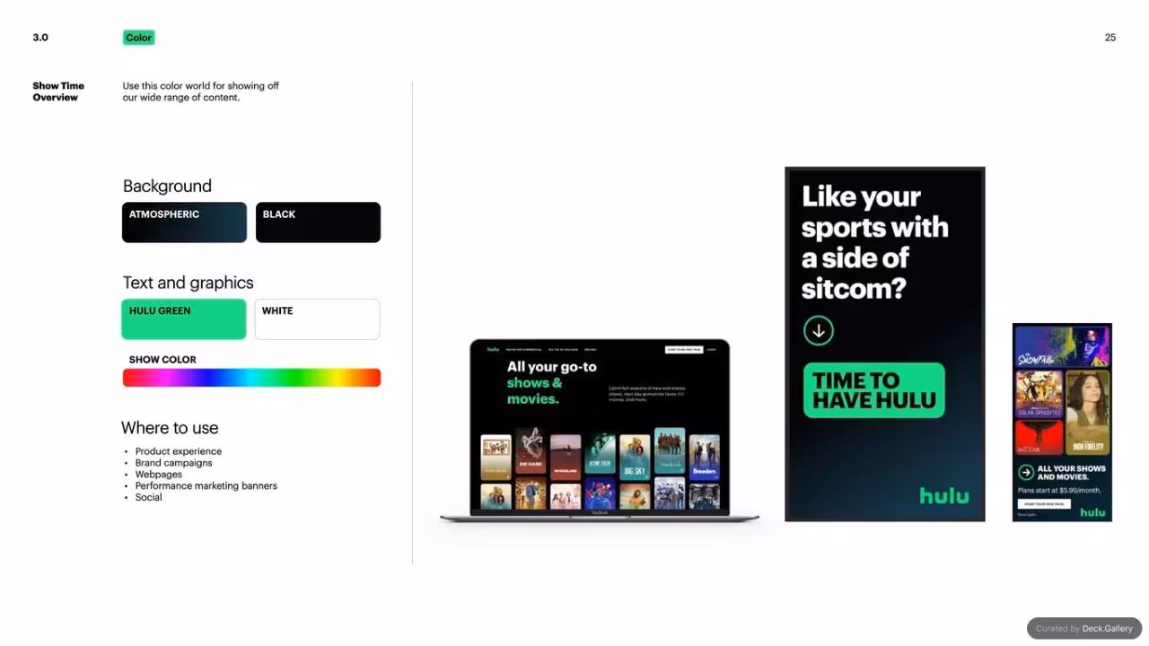 Hulu Brand Guidelines 2024, slide 25