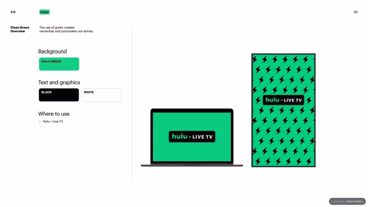 Hulu Brand Guidelines 2024, slide 29