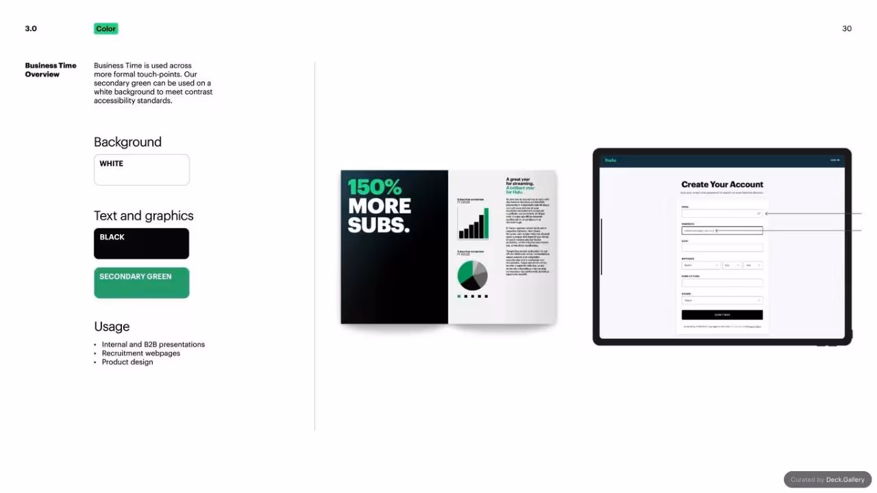 Hulu Brand Guidelines 2024, slide 30