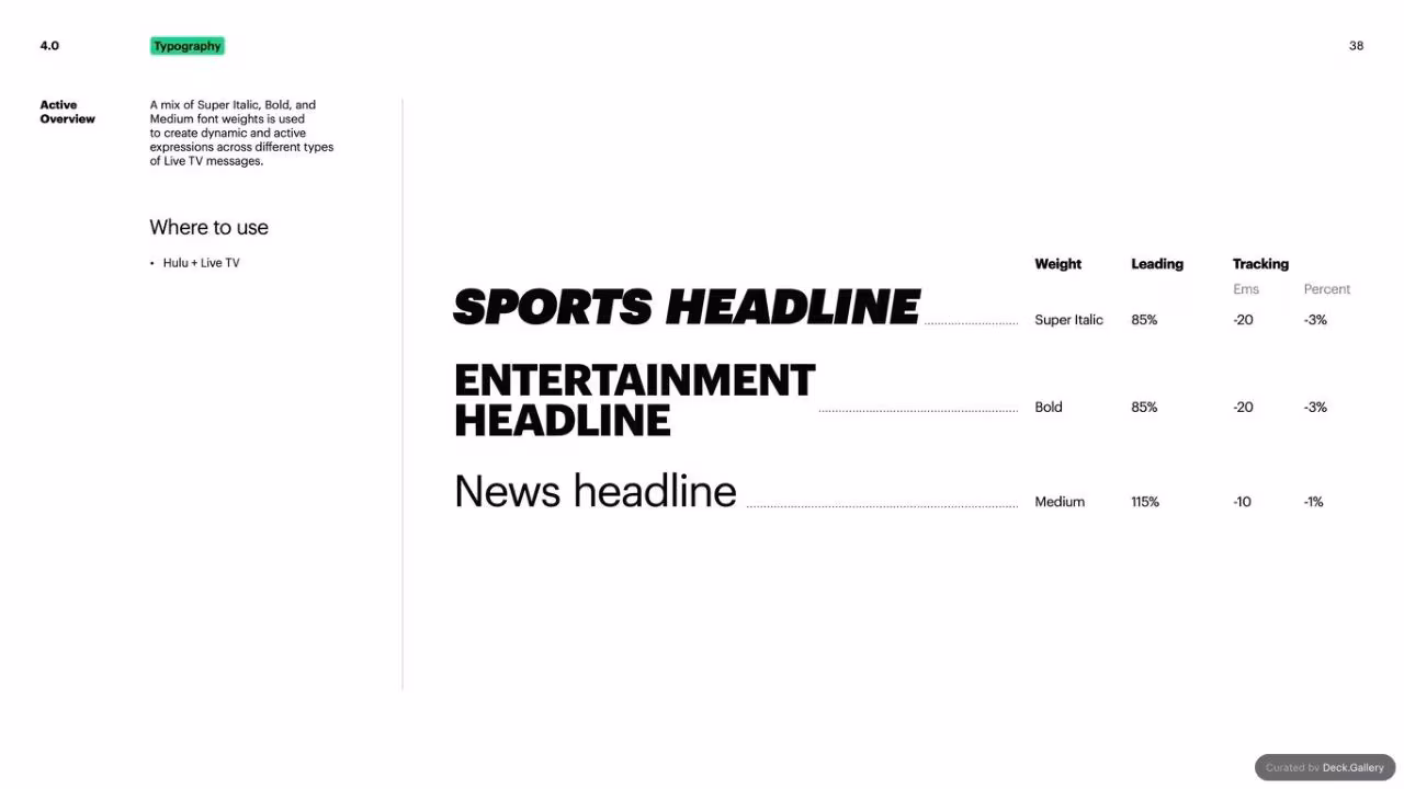 Hulu Brand Guidelines 2024, slide 38
