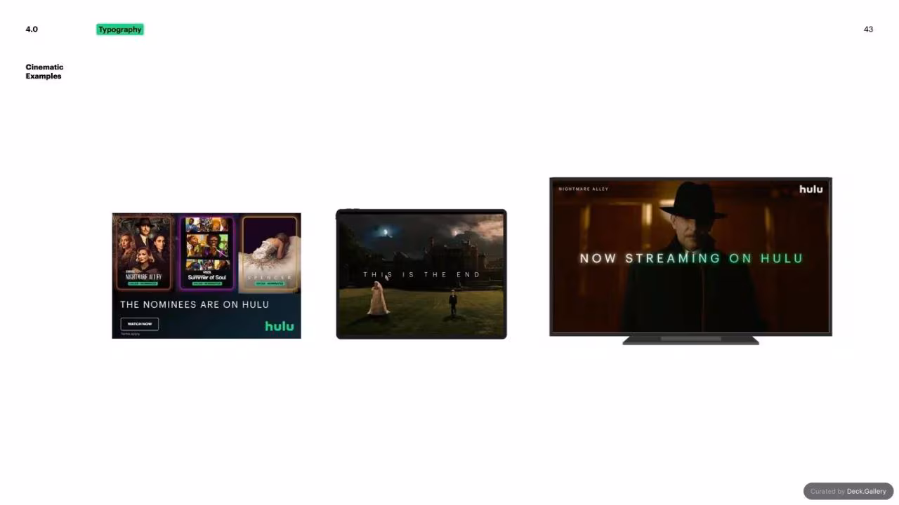Hulu Brand Guidelines 2024, slide 43