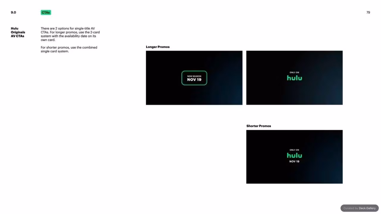 Hulu Brand Guidelines 2024, slide 79