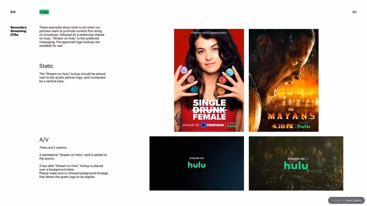 Hulu Brand Guidelines 2024, slide 80