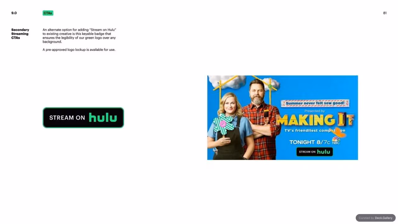 Hulu Brand Guidelines 2024, slide 81