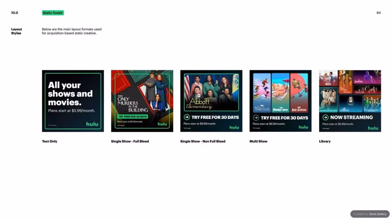 Hulu Brand Guidelines 2024, slide 84