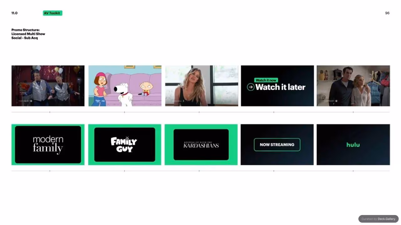 Hulu Brand Guidelines 2024, slide 96
