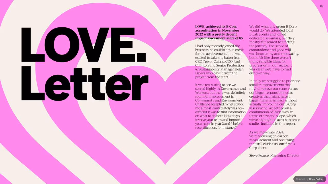 LOVE. Impact Report 2023, slide 5