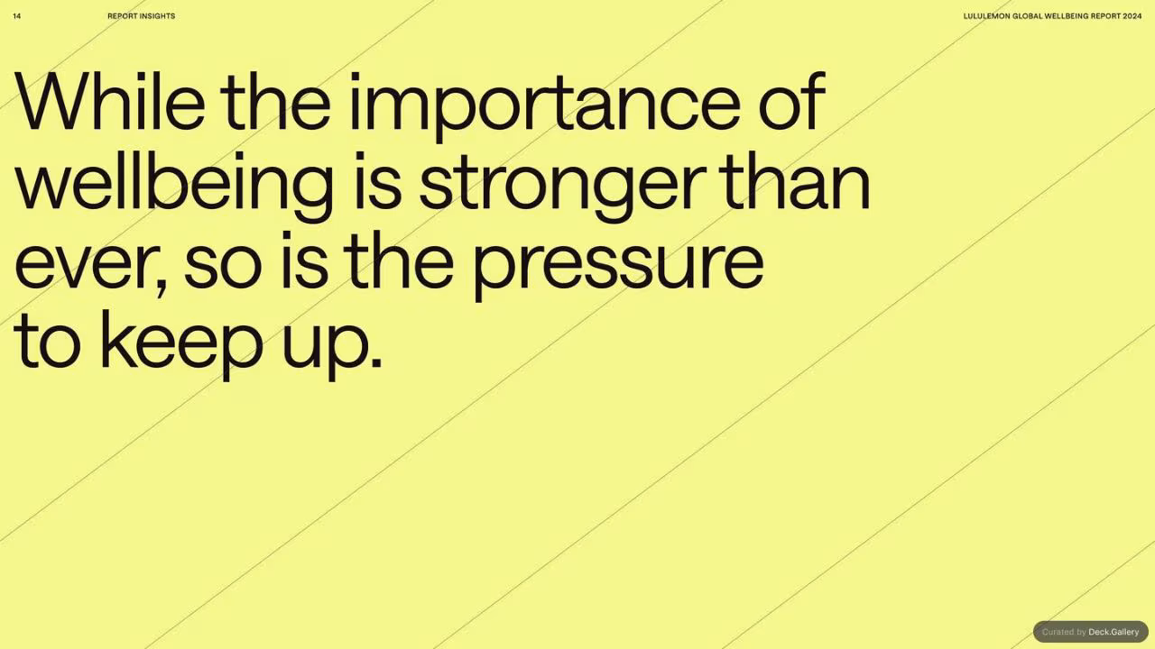lululemon Global Wellbeing Report 2024, slide 14