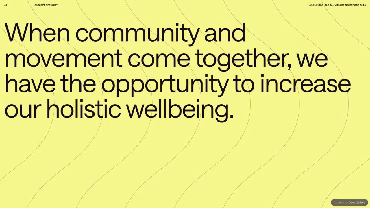 lululemon Global Wellbeing Report 2024, slide 42