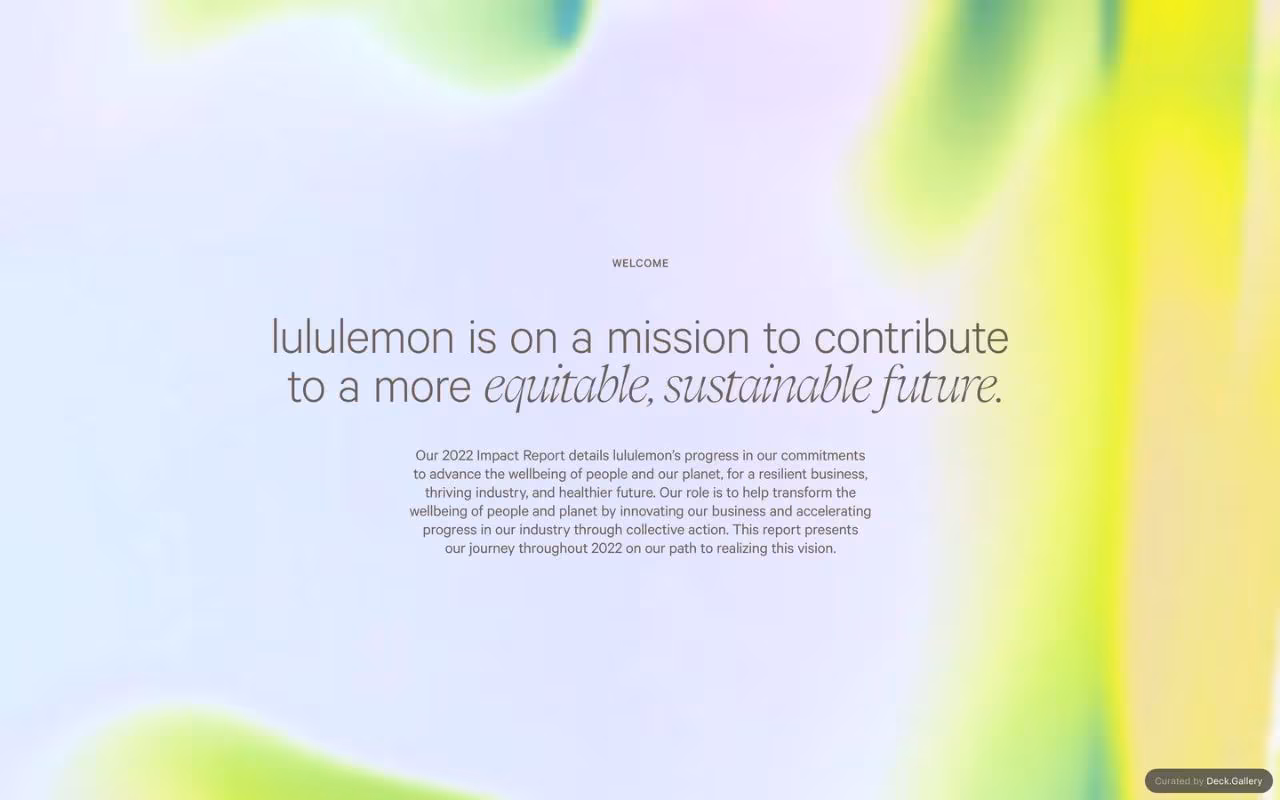 Lululemon Impact Report 2022, slide 2