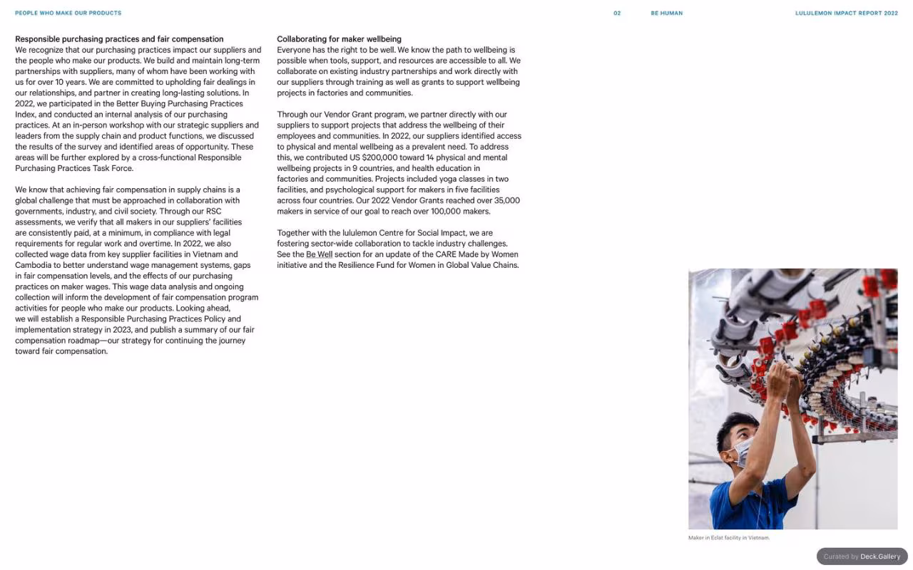 Lululemon Impact Report 2022, slide 32