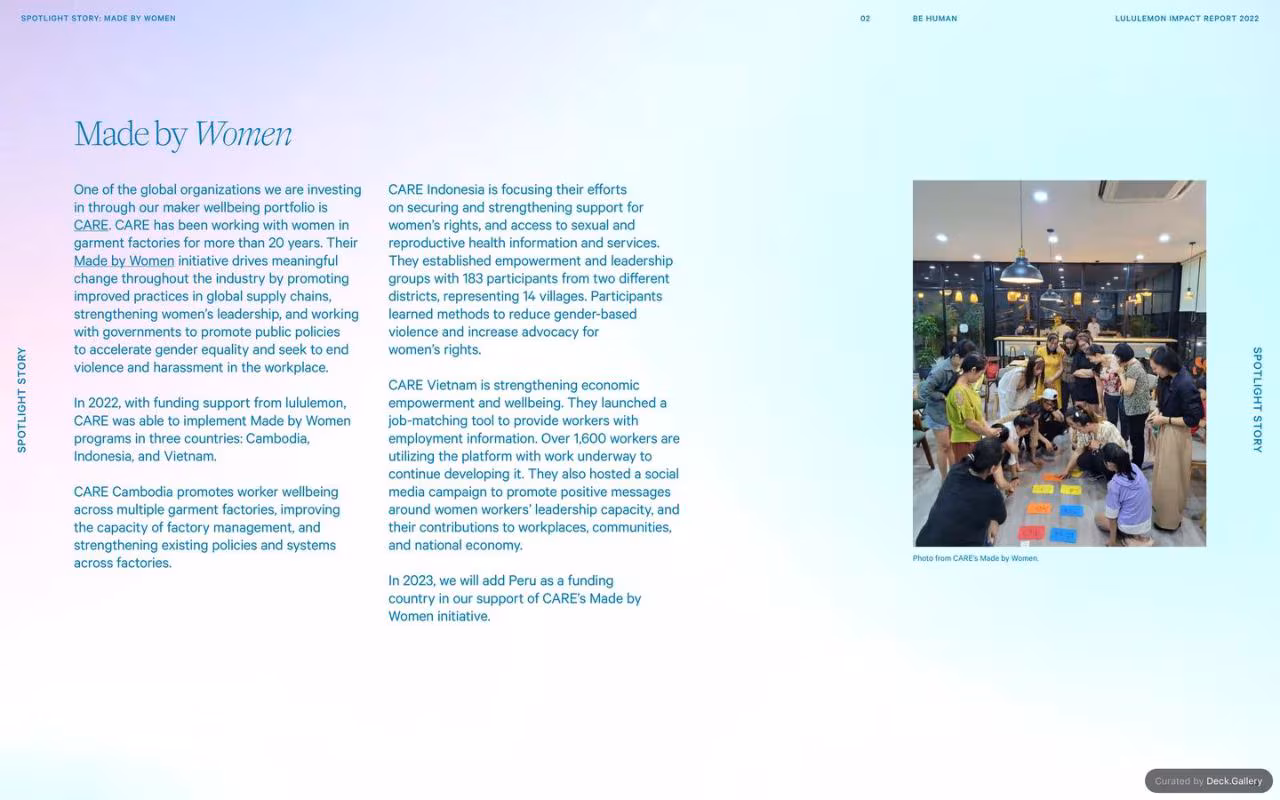 Lululemon Impact Report 2022, slide 33