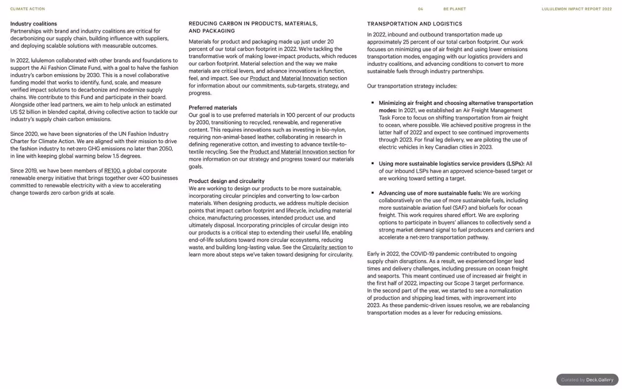 Lululemon Impact Report 2022, slide 52