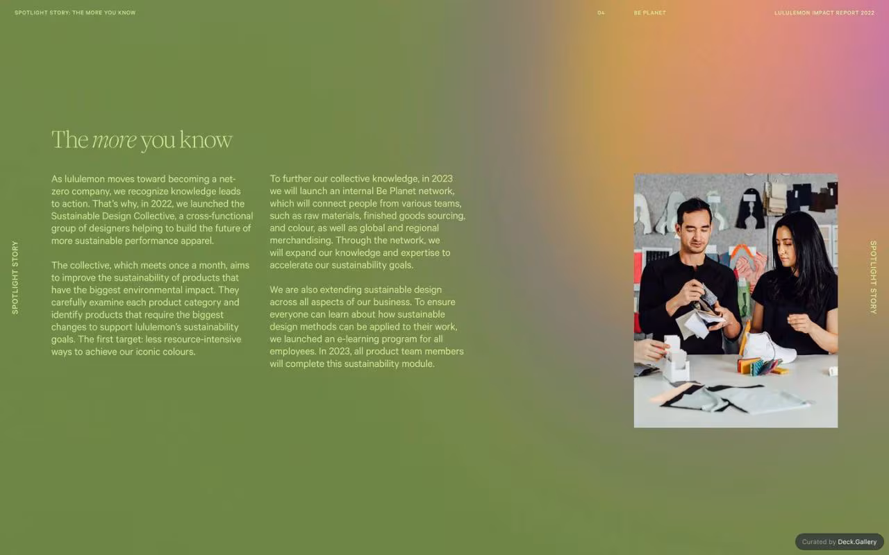 Lululemon Impact Report 2022, slide 65