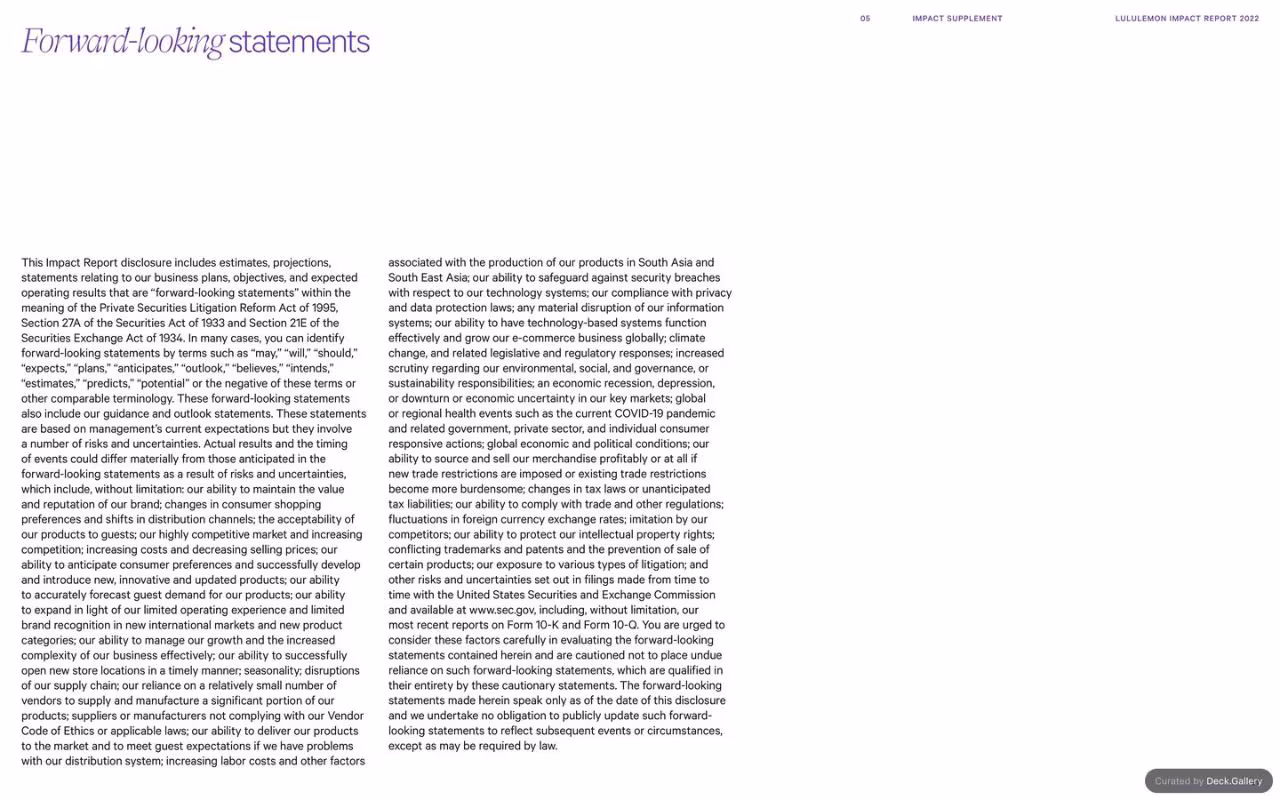 Lululemon Impact Report 2022, slide 91