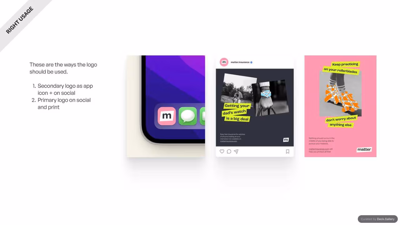 Matter Insurance Brand Guidelines 2023, slide 11