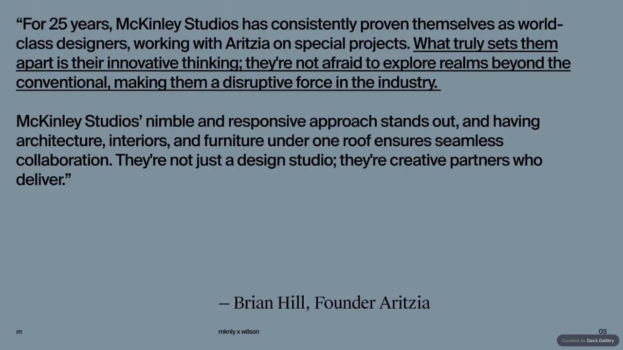 McKinley Studios Pitch Deck, slide 3