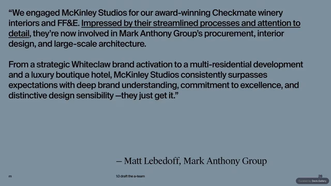 McKinley Studios Pitch Deck, slide 28