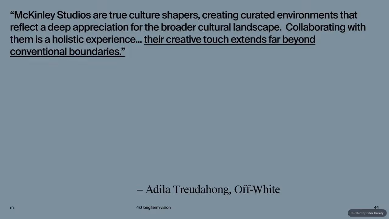 McKinley Studios Pitch Deck, slide 44