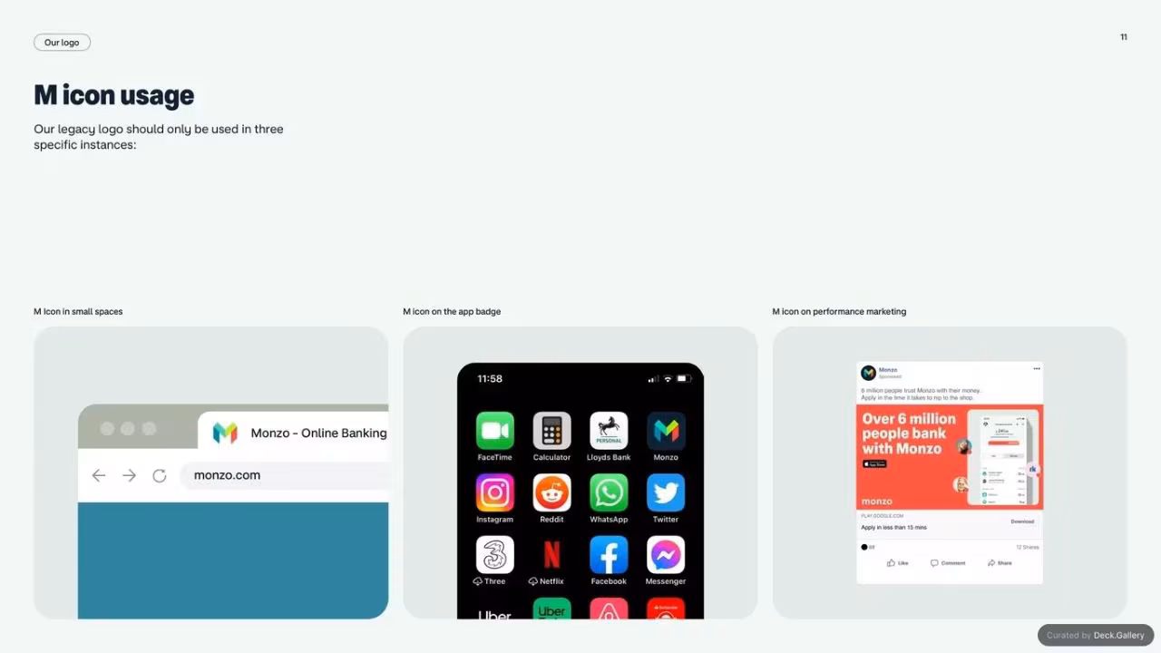 Monzo Brand Style Guide 2022, slide 11
