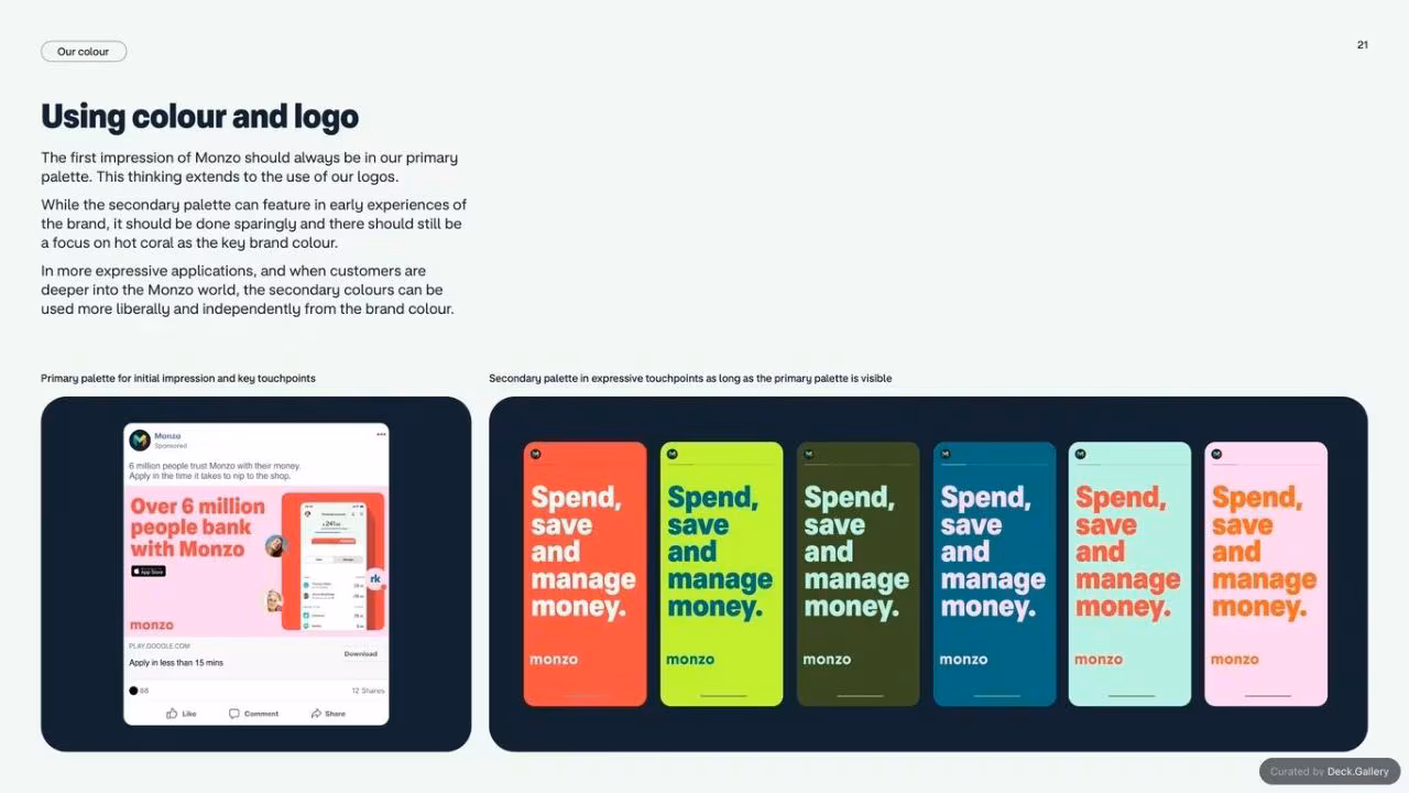 Monzo Brand Style Guide 2022, slide 21