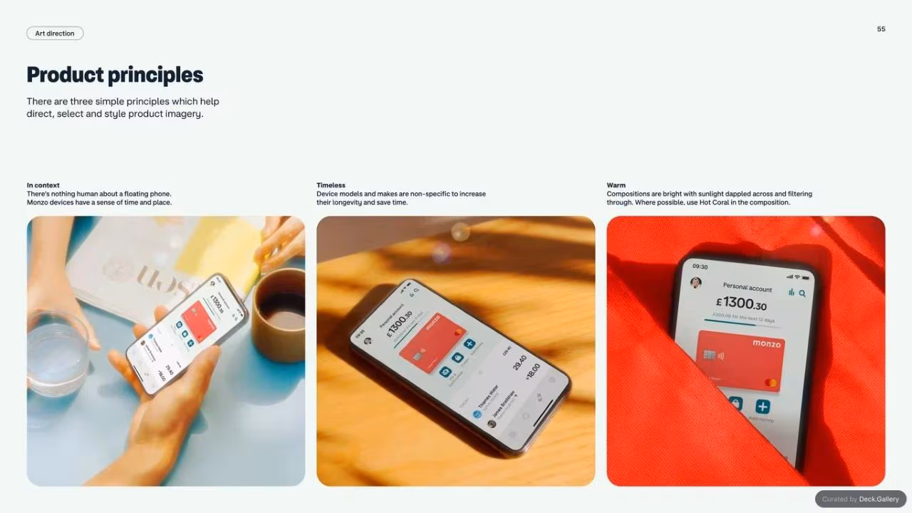 Monzo Brand Style Guide 2022, slide 55