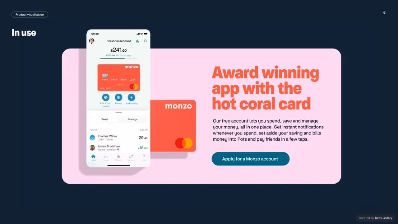 Monzo Brand Style Guide 2022, slide 61