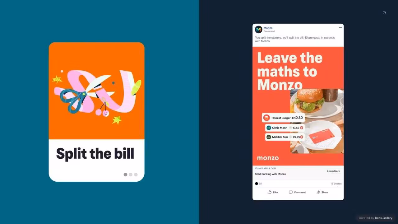 Monzo Brand Style Guide 2022, slide 74