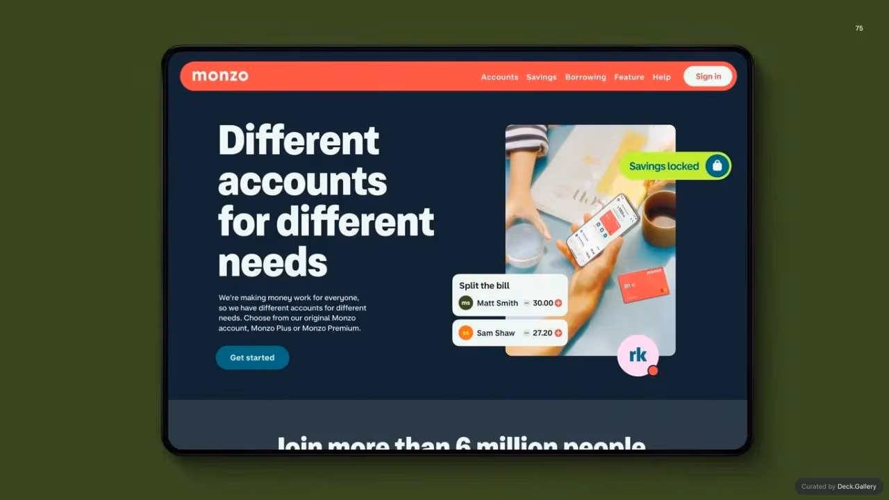 Monzo Brand Style Guide 2022, slide 75