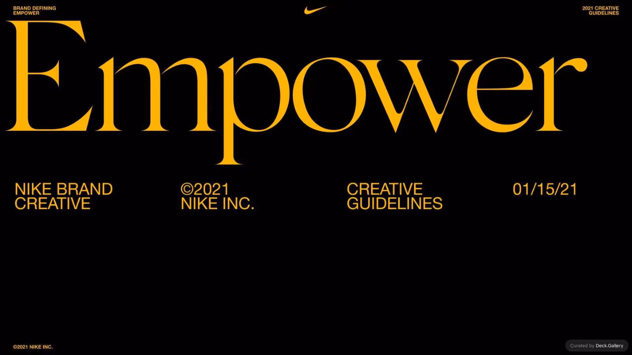 Nike Empower Creative Guidelines 2021