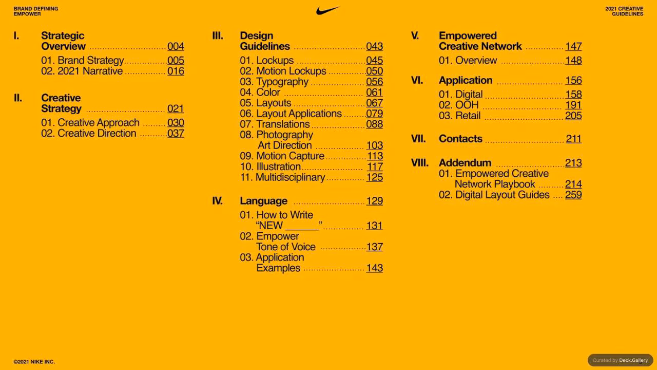 Nike Empower Creative Guidelines 2021, slide 3