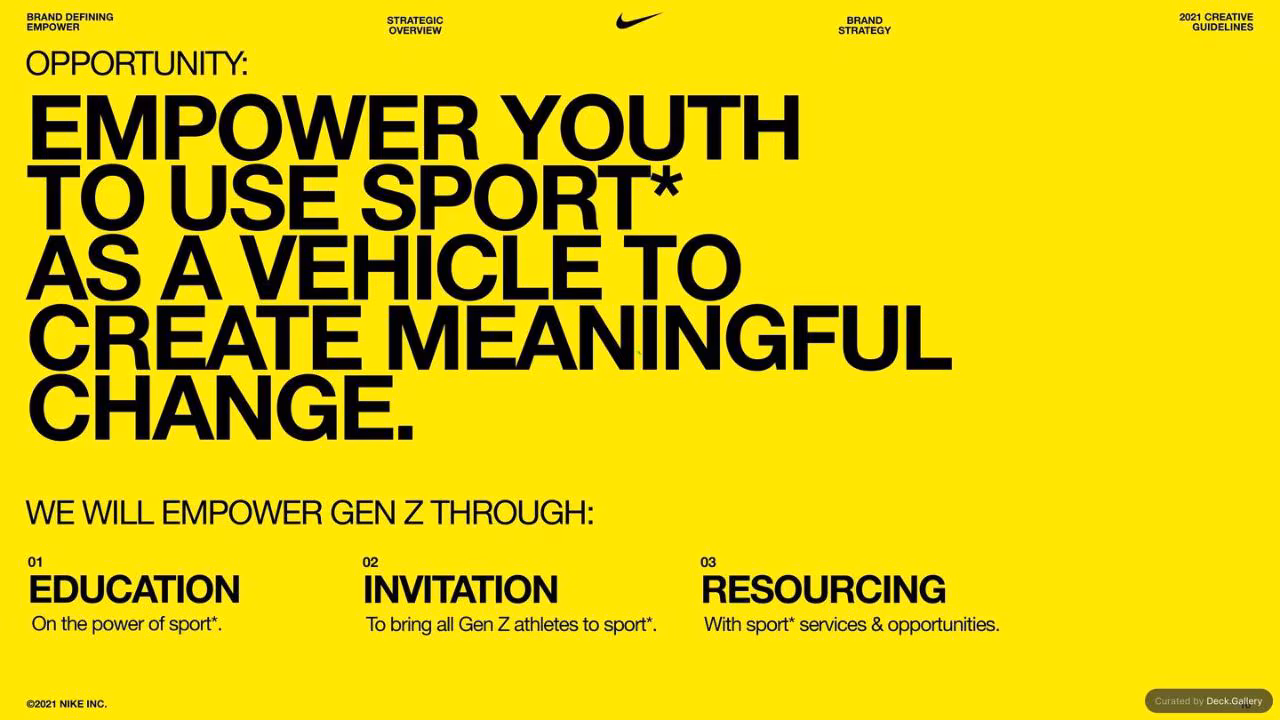 Nike Empower Creative Guidelines 2021, slide 10
