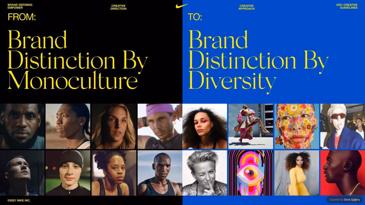 Nike Empower Creative Guidelines 2021, slide 105