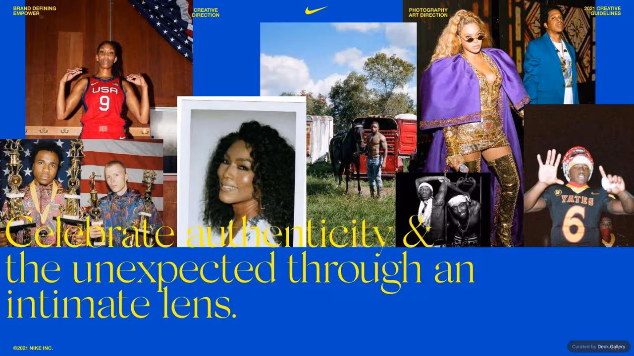 Nike Empower Creative Guidelines 2021, slide 111