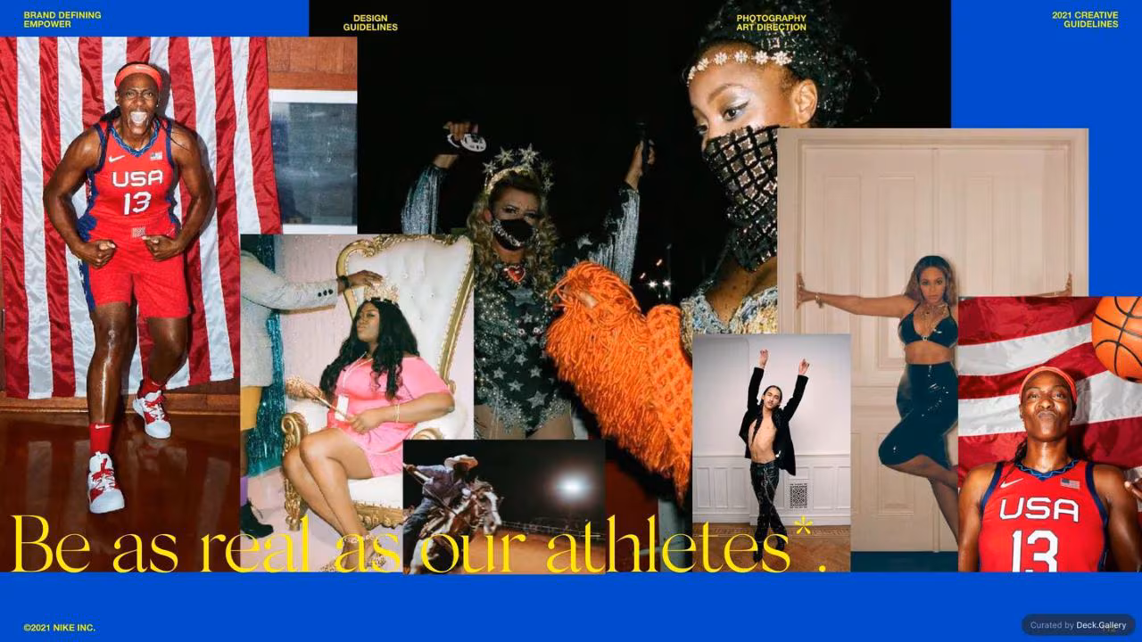 Nike Empower Creative Guidelines 2021, slide 112