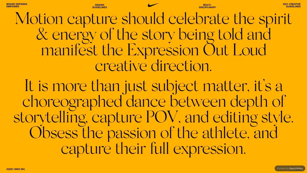 Nike Empower Creative Guidelines 2021, slide 114