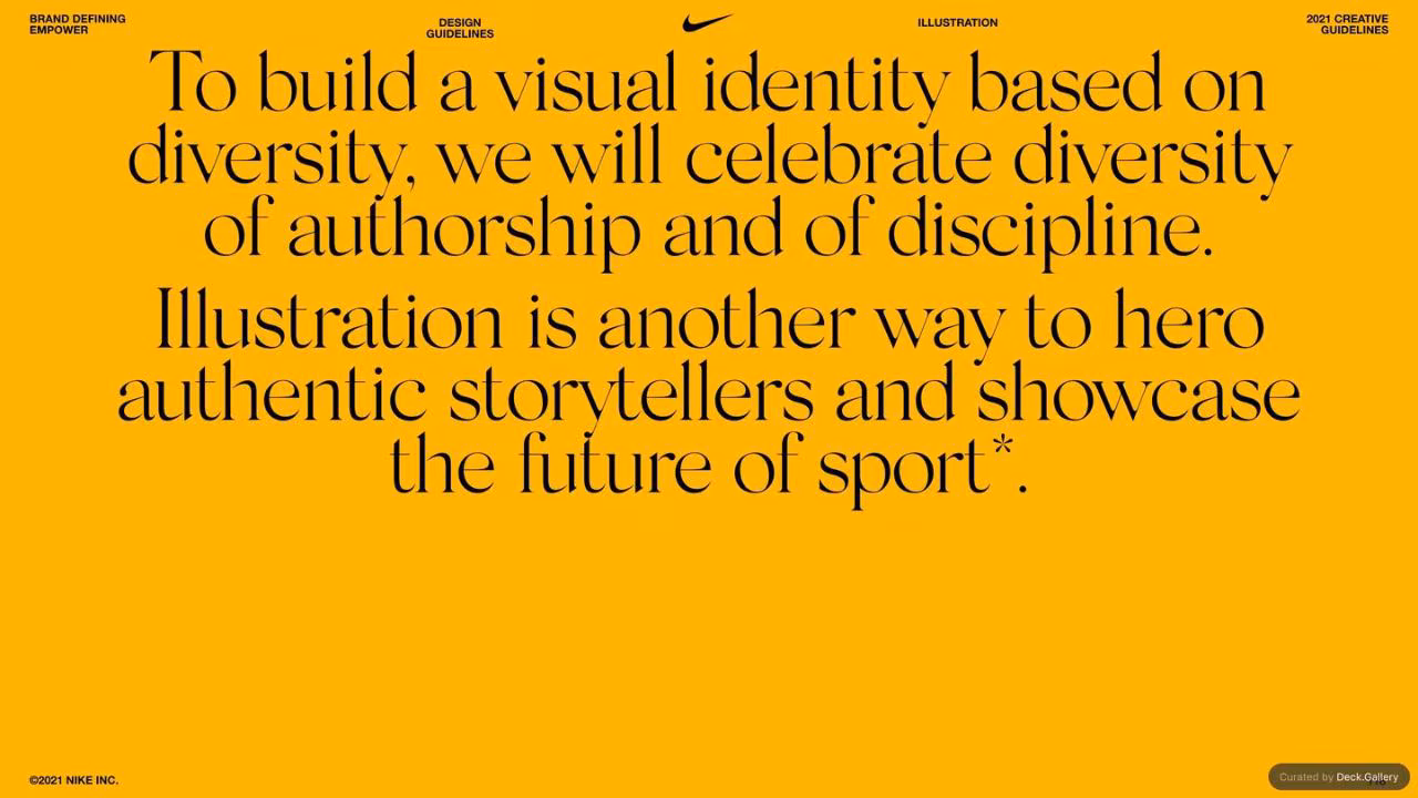 Nike Empower Creative Guidelines 2021, slide 118