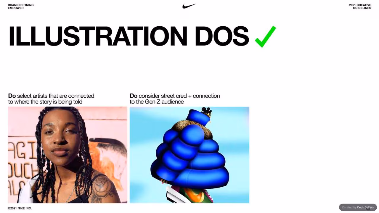 Nike Empower Creative Guidelines 2021, slide 123