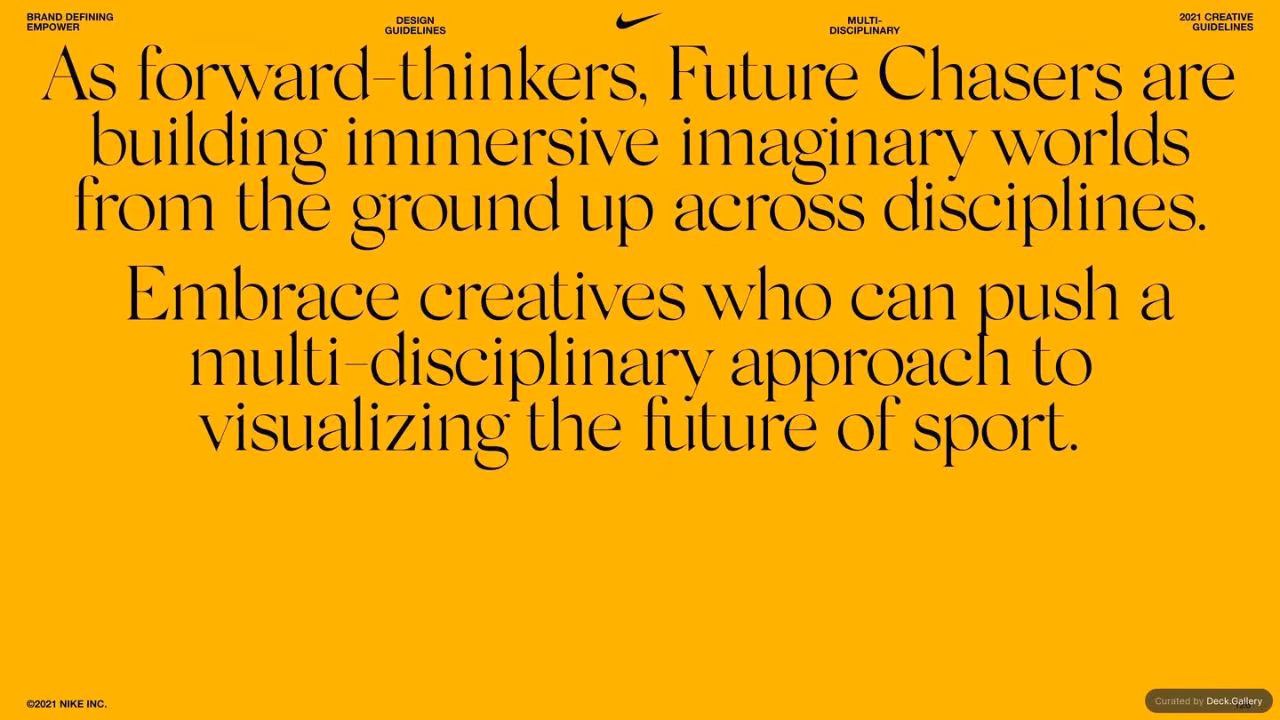 Nike Empower Creative Guidelines 2021, slide 126