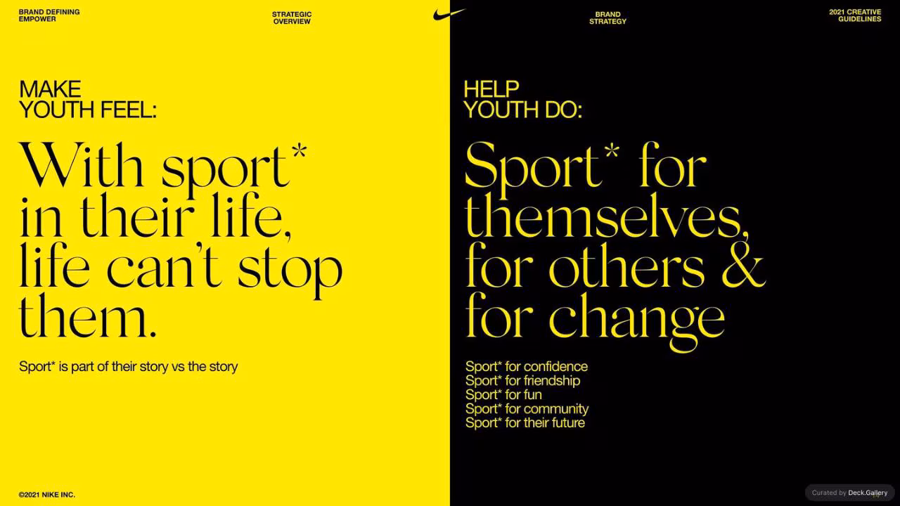 Nike Empower Creative Guidelines 2021, slide 14