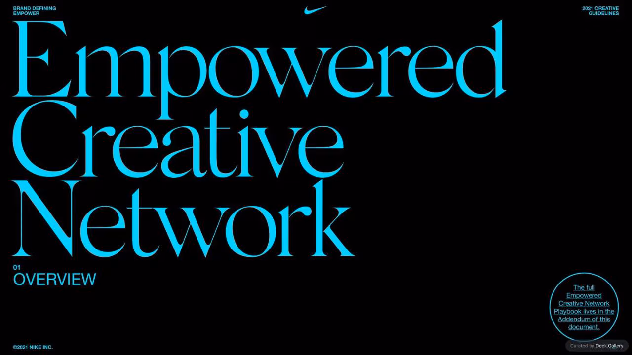 Nike Empower Creative Guidelines 2021, slide 147