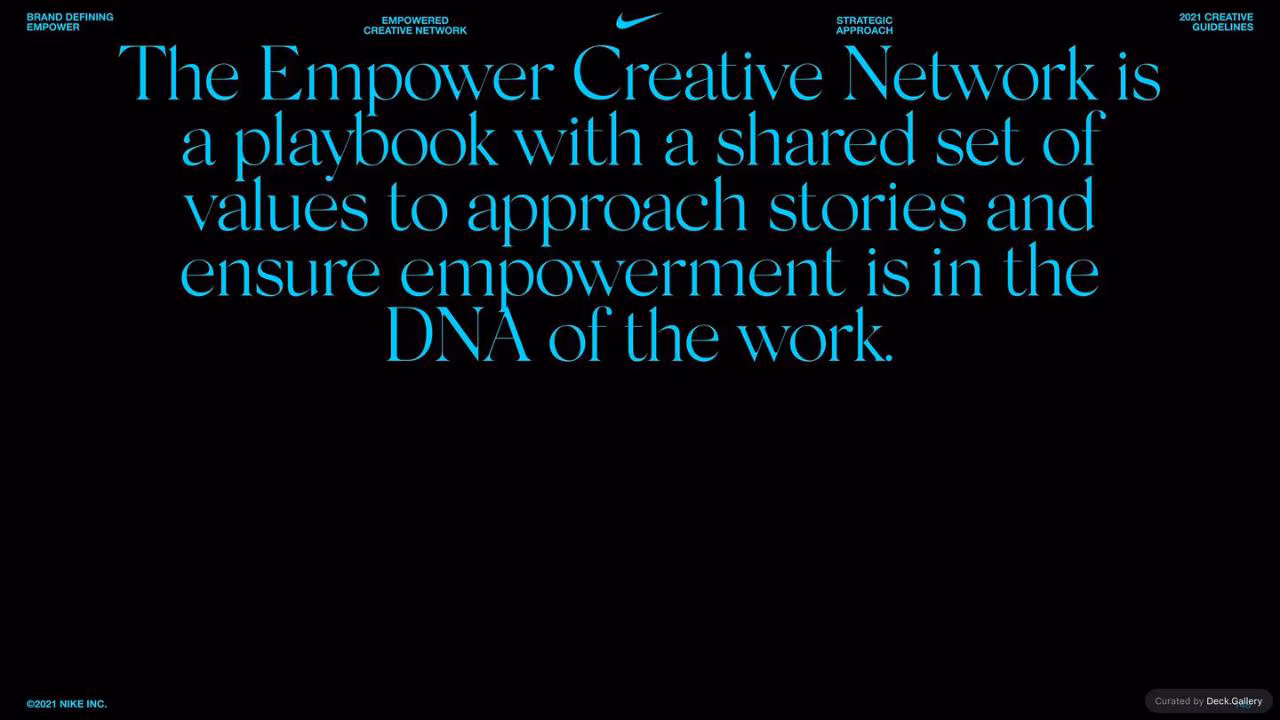 Nike Empower Creative Guidelines 2021, slide 148