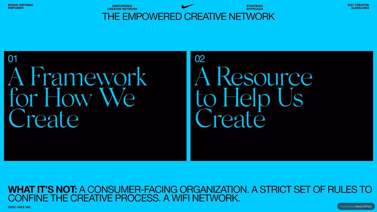 Nike Empower Creative Guidelines 2021, slide 151