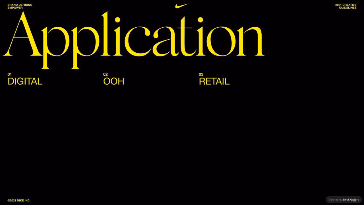 Nike Empower Creative Guidelines 2021, slide 156