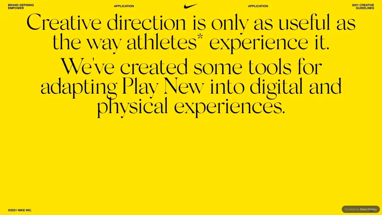 Nike Empower Creative Guidelines 2021, slide 157