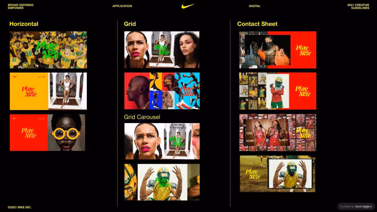 Nike Empower Creative Guidelines 2021, slide 159