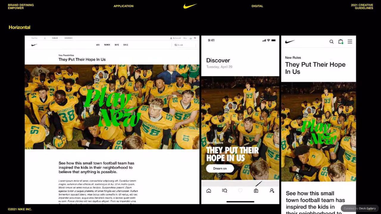 Nike Empower Creative Guidelines 2021, slide 161