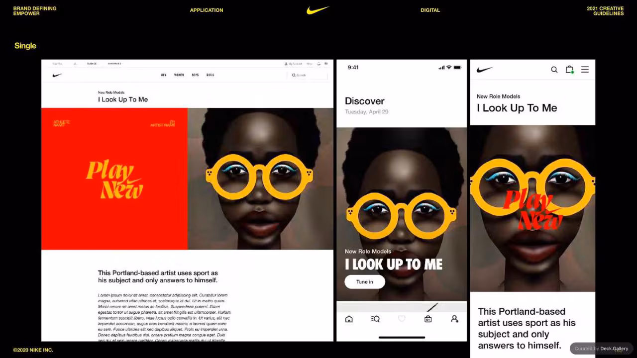 Nike Empower Creative Guidelines 2021, slide 163