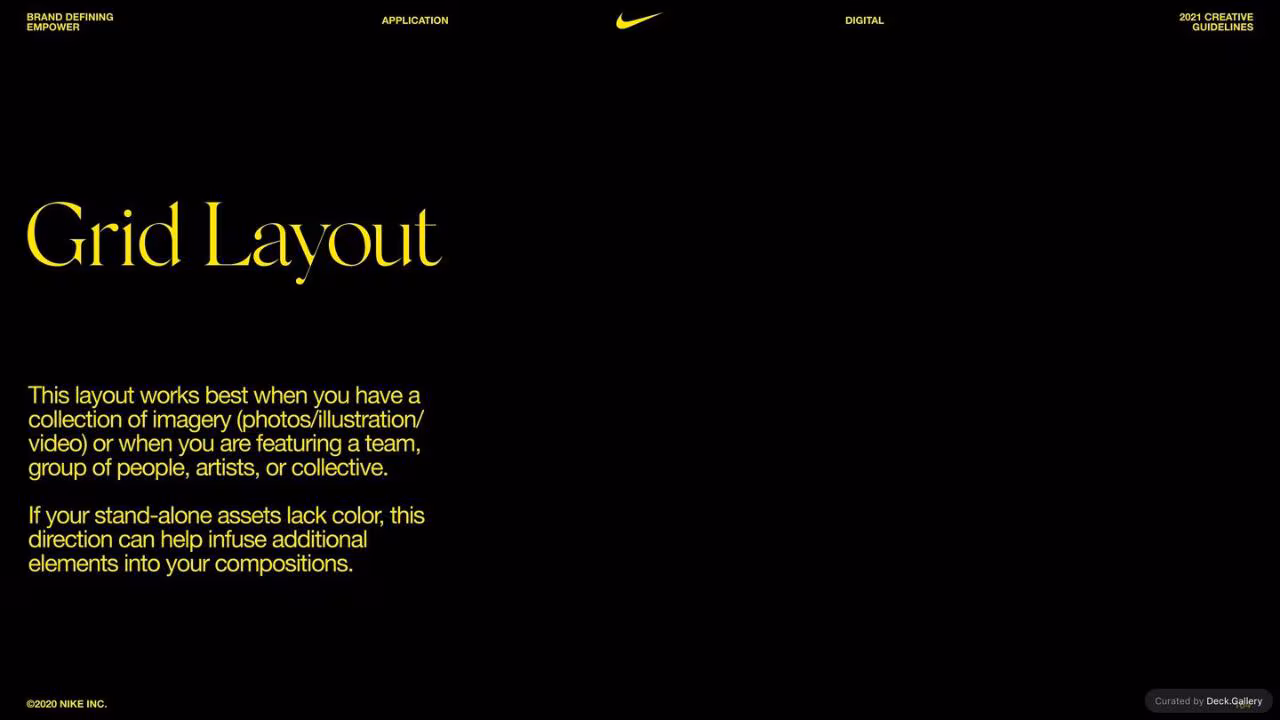 Nike Empower Creative Guidelines 2021, slide 164