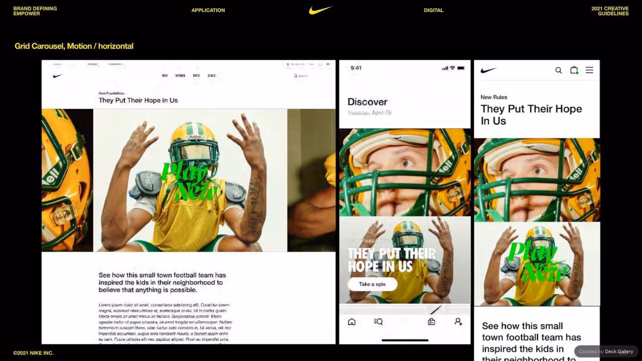 Nike Empower Creative Guidelines 2021, slide 170